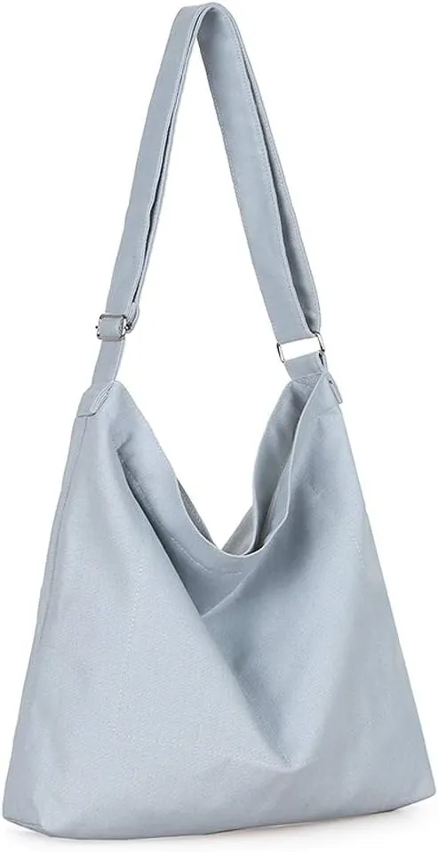 Covelin Women's Retro Large Size Canvas Shoulder Bag Hobo Crossbody Handbag Casual Tote