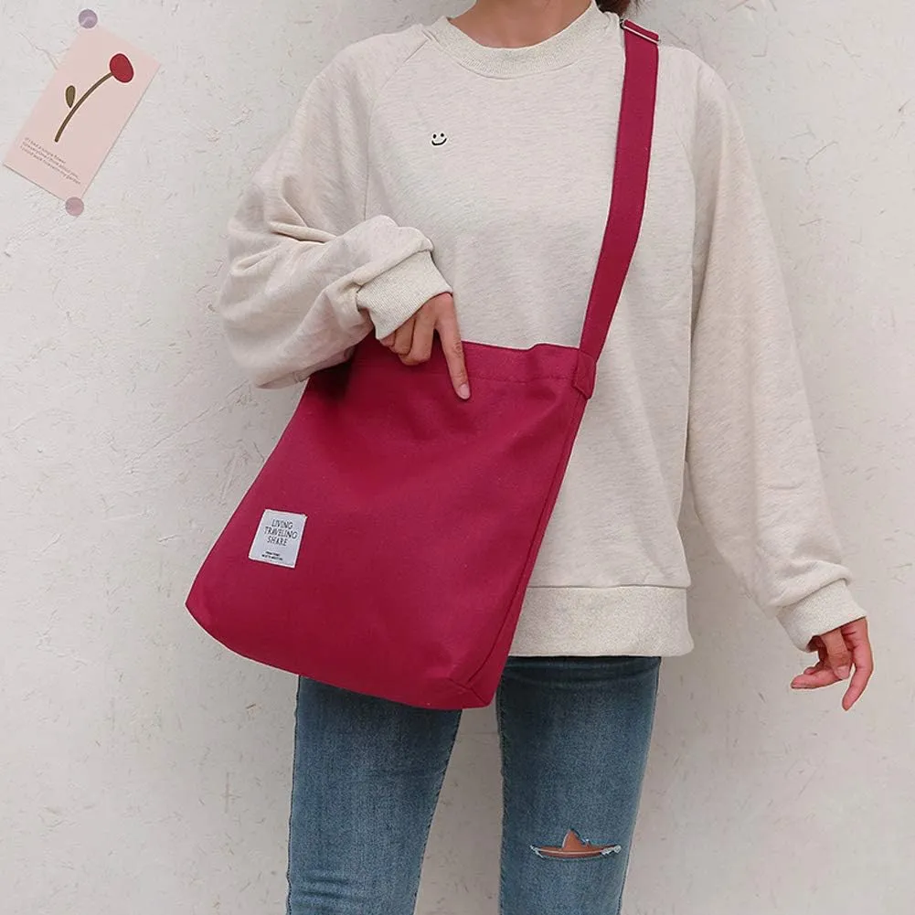 Covelin Women's Retro Large Size Canvas Shoulder Bag Hobo Crossbody Handbag Casual Tote