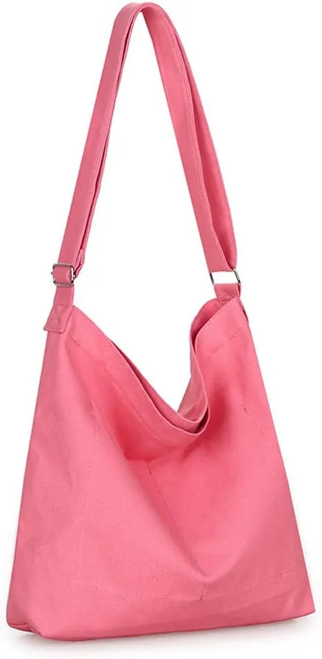 Covelin Women's Retro Large Size Canvas Shoulder Bag Hobo Crossbody Handbag Casual Tote