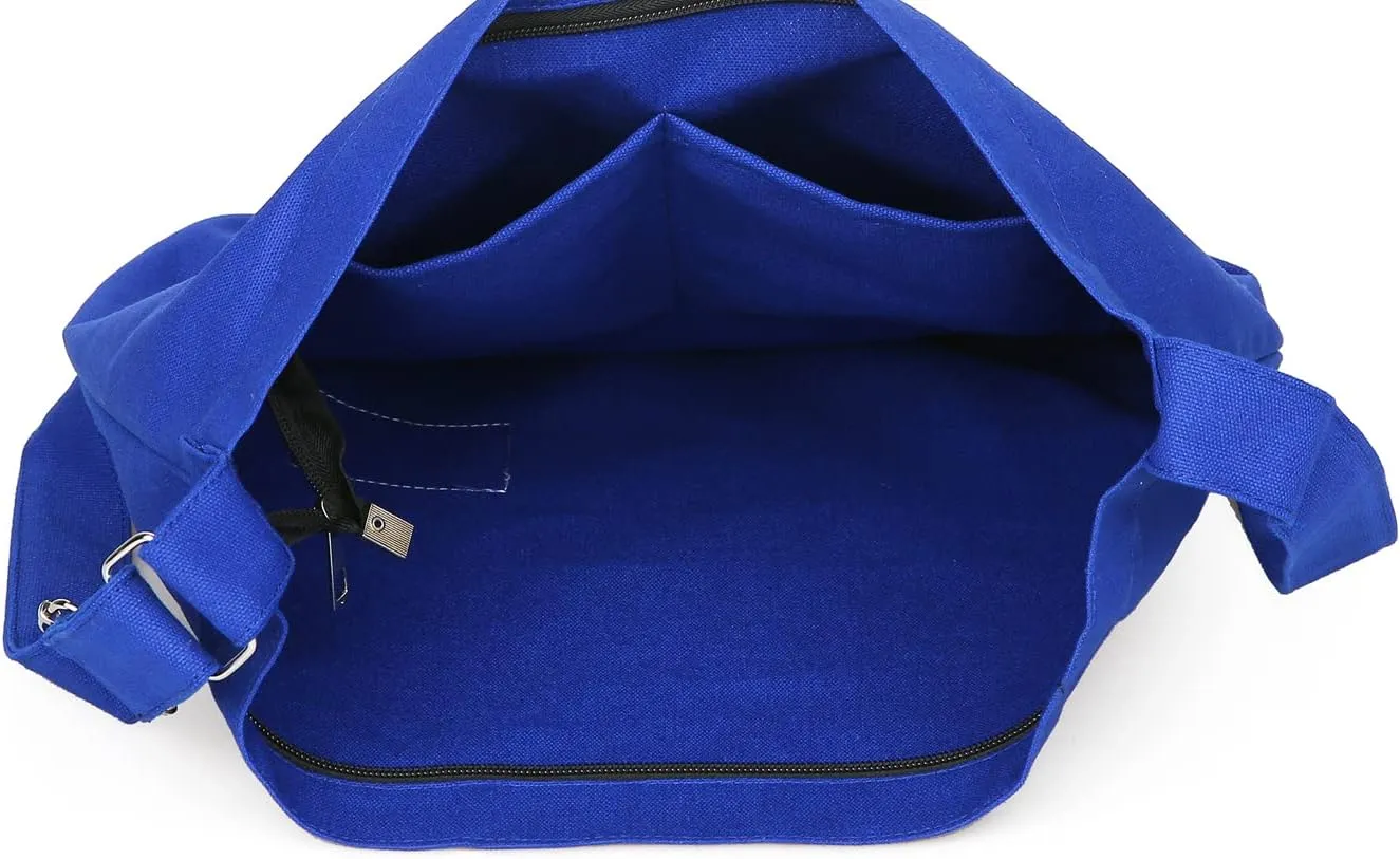Covelin Women's Retro Large Size Canvas Shoulder Bag Hobo Crossbody Handbag Casual Tote