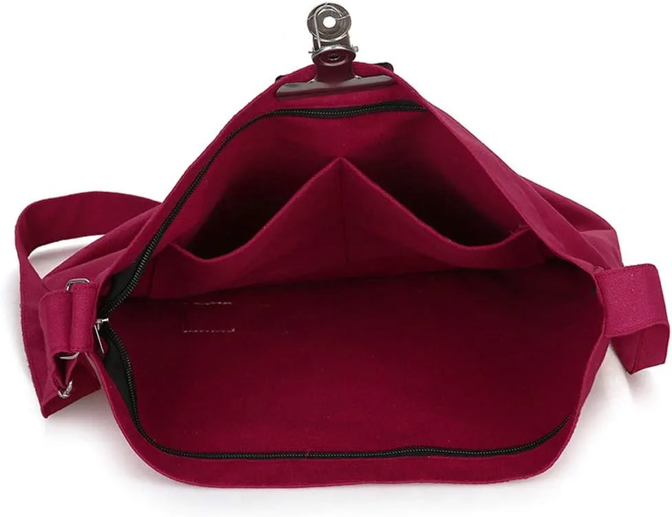 Covelin Women's Retro Large Size Canvas Shoulder Bag Hobo Crossbody Handbag Casual Tote