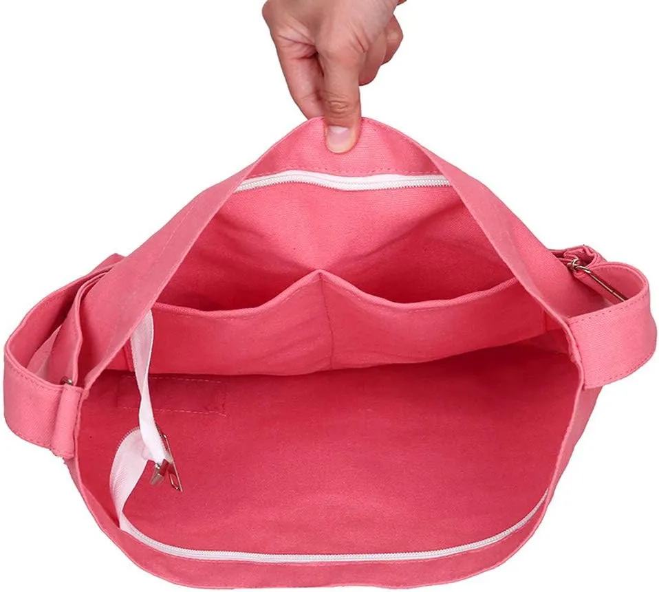 Covelin Women's Retro Large Size Canvas Shoulder Bag Hobo Crossbody Handbag Casual Tote