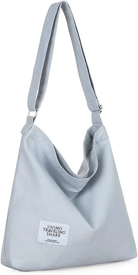 Covelin Women's Retro Large Size Canvas Shoulder Bag Hobo Crossbody Handbag Casual Tote