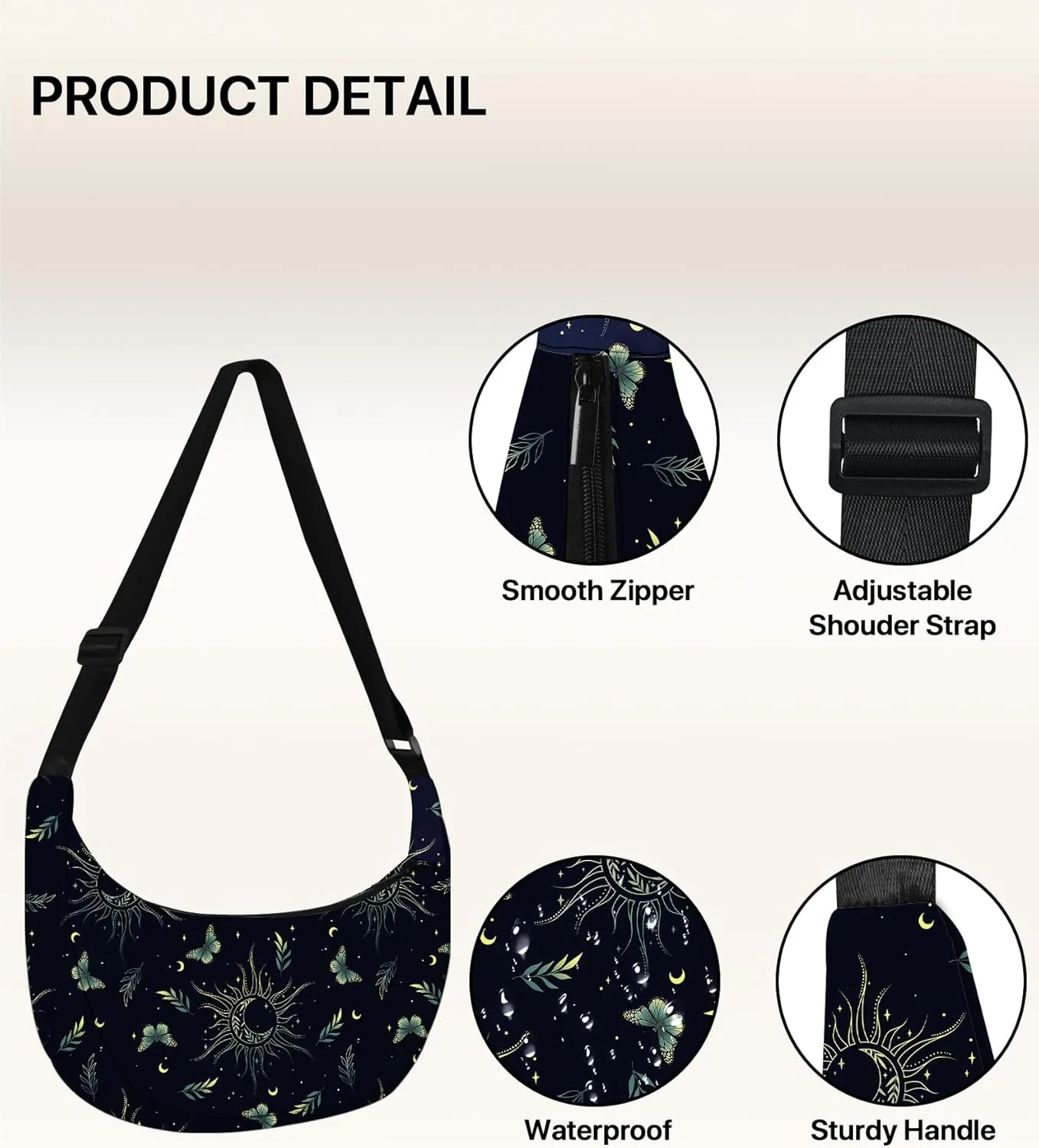 Crescent Bag Crossbody Purse for Women Crossbody Bag Shoulder Bags Travel Outdoor