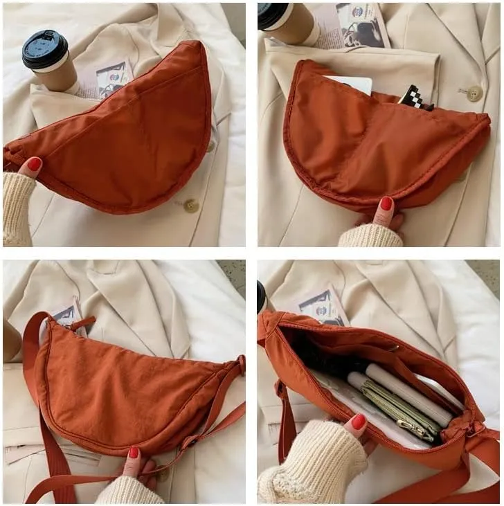 Crescent Bag for Women Men Crescent Crossbody Bag Crescent Shoulder Bag Hobo Sling Bag Trendy Dumpling Bag