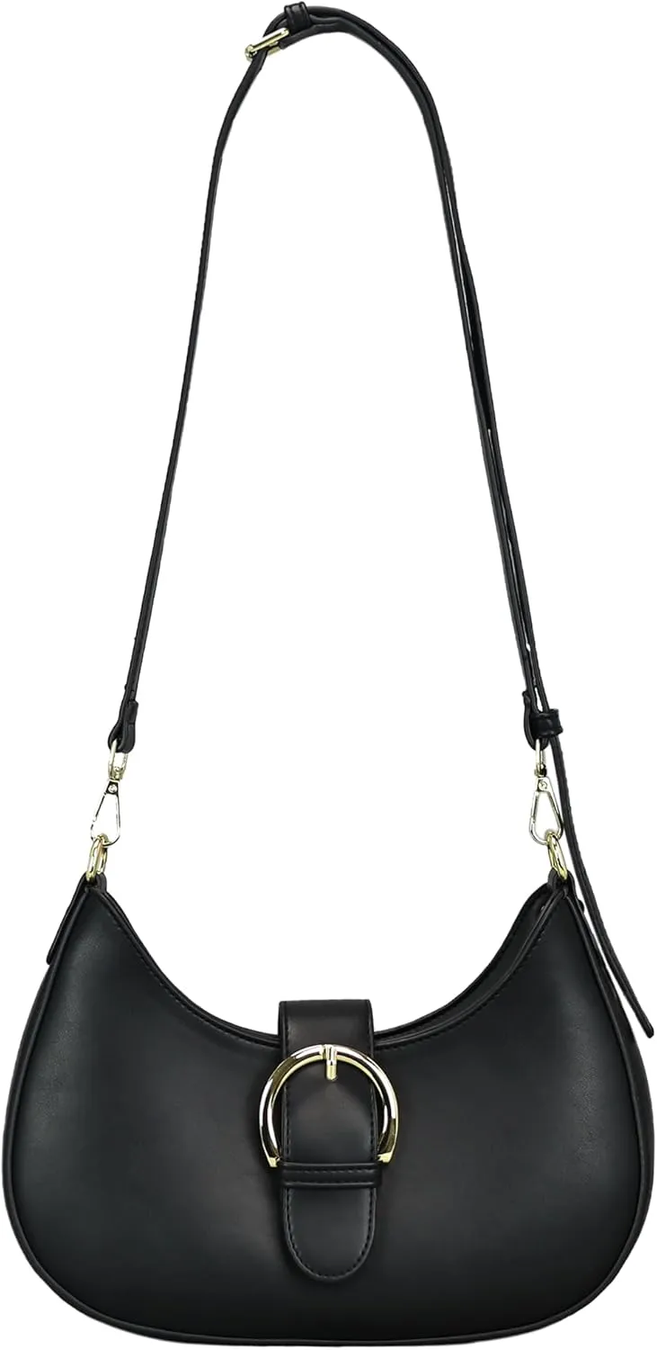 Crescent Bag for Women Small Shoulder Purses Leather Zip Handbag Crossbody Bags Cute Hobo Tote Bag
