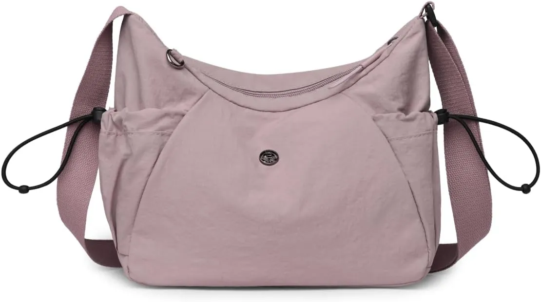 Crescent Crossbody Bags for Women,Nylon Slouchy Sling Hobo Bag Water Repellent Shoulder Handbag Cross body Purse
