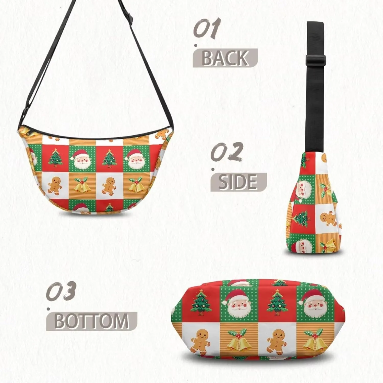 Crescent Moon Bag with Adjustable Shoulder Strap for Women Men Daily Use