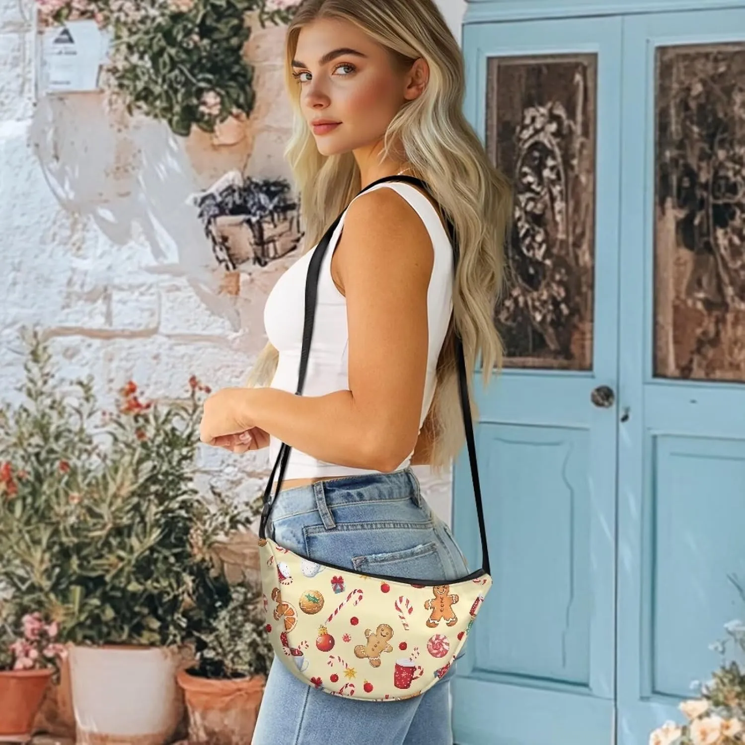 Crescent Moon Bag with Adjustable Shoulder Strap for Women Men Daily Use