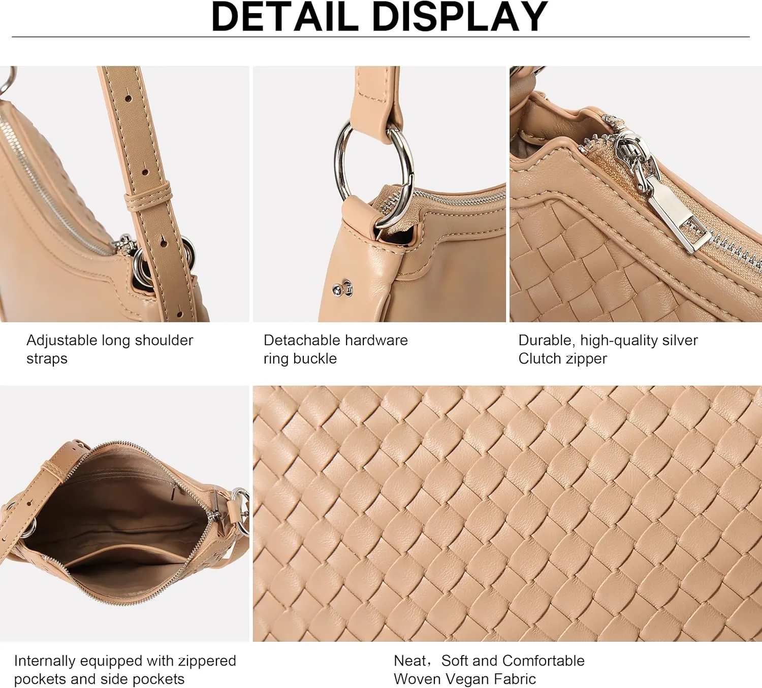Crescent Shoulder Bag for Women Small Crossbody Bags Crescent Shoulder Bag Hobo Handbag with Adjustable Strap
