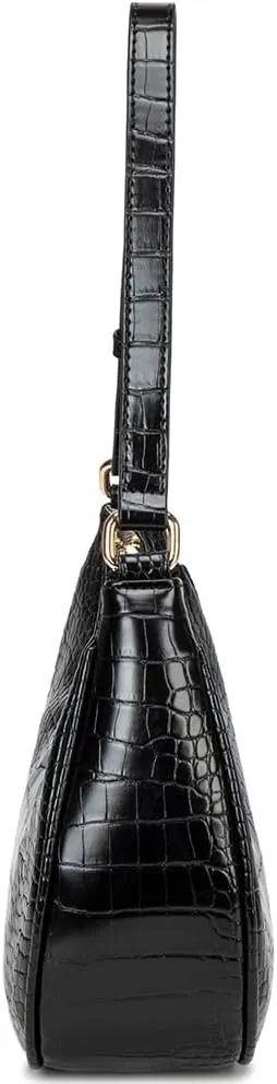 Crescent Shoulder Bags for Women Cute Hobo Tote Handbag Under the Arm Purses Mini Clutch Purse with Zipper Closure