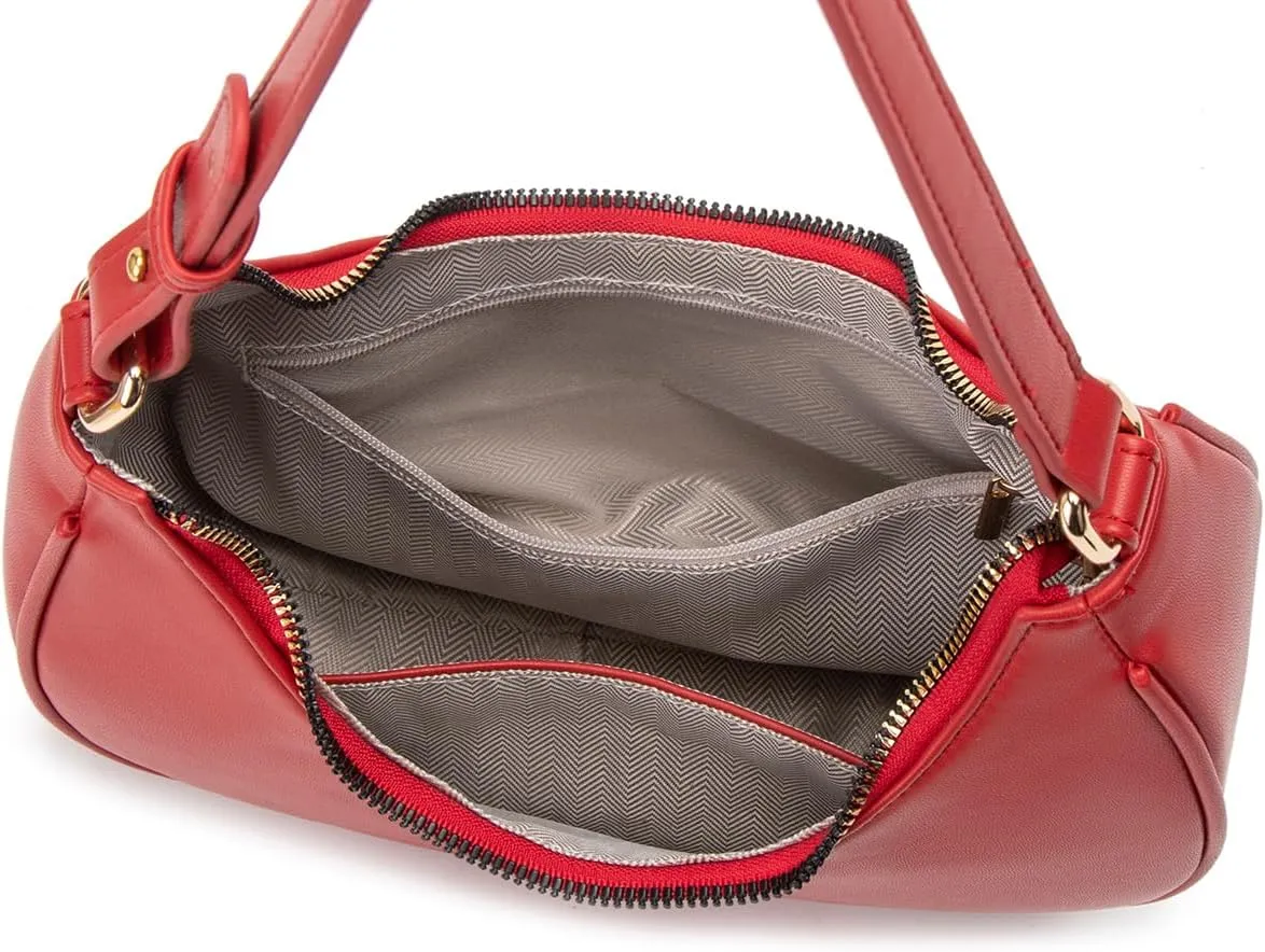 Crescent Shoulder Bags for Women Cute Hobo Tote Handbag Under the Arm Purses Mini Clutch Purse with Zipper Closure