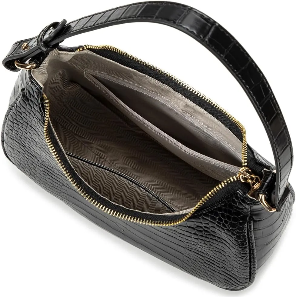 Crescent Shoulder Bags for Women Cute Hobo Tote Handbag Under the Arm Purses Mini Clutch Purse with Zipper Closure