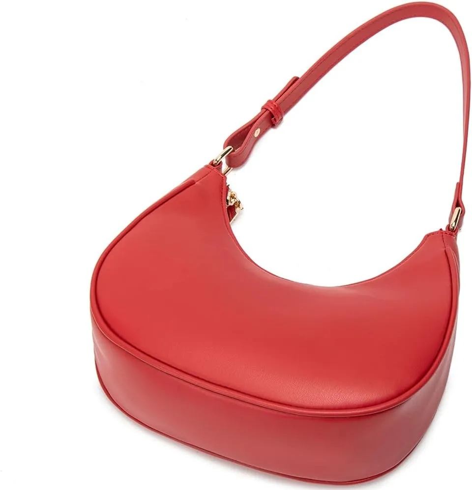 Crescent Shoulder Bags for Women Cute Hobo Tote Handbag Under the Arm Purses Mini Clutch Purse with Zipper Closure