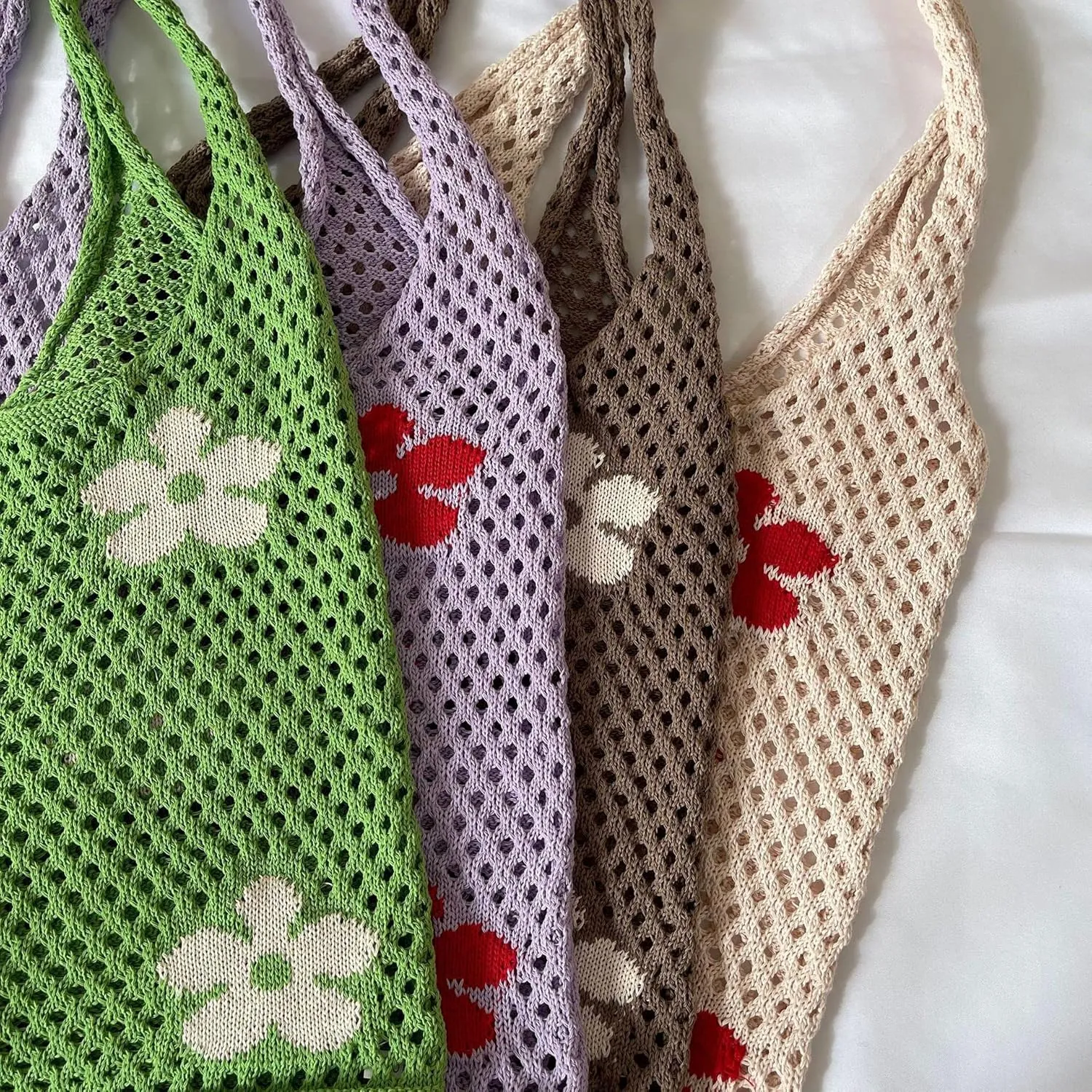Crochet Tote Bag Fairycore Hobo Bag for Women Fairy Grunge Aesthetic Tote Bag Fairy Grunge Accessories
