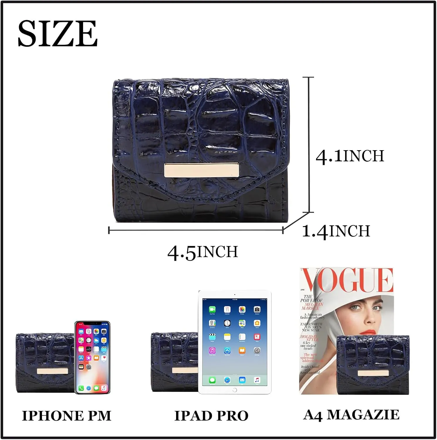 Crocodile Small Wallets Short Vintage Leather Credit Card Holder Luxury Clutch Mini Coin Purse for Women