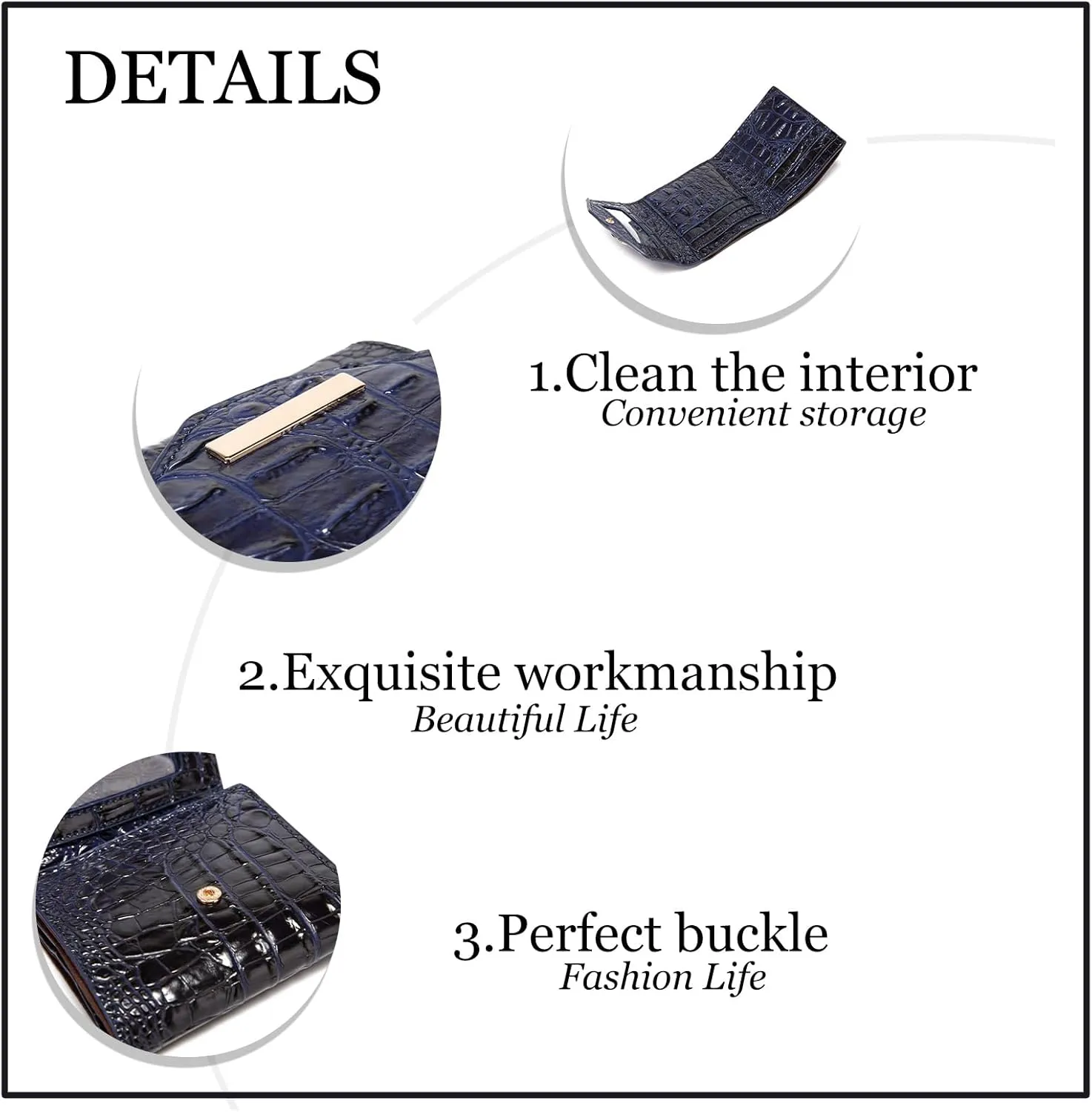 Crocodile Small Wallets Short Vintage Leather Credit Card Holder Luxury Clutch Mini Coin Purse for Women