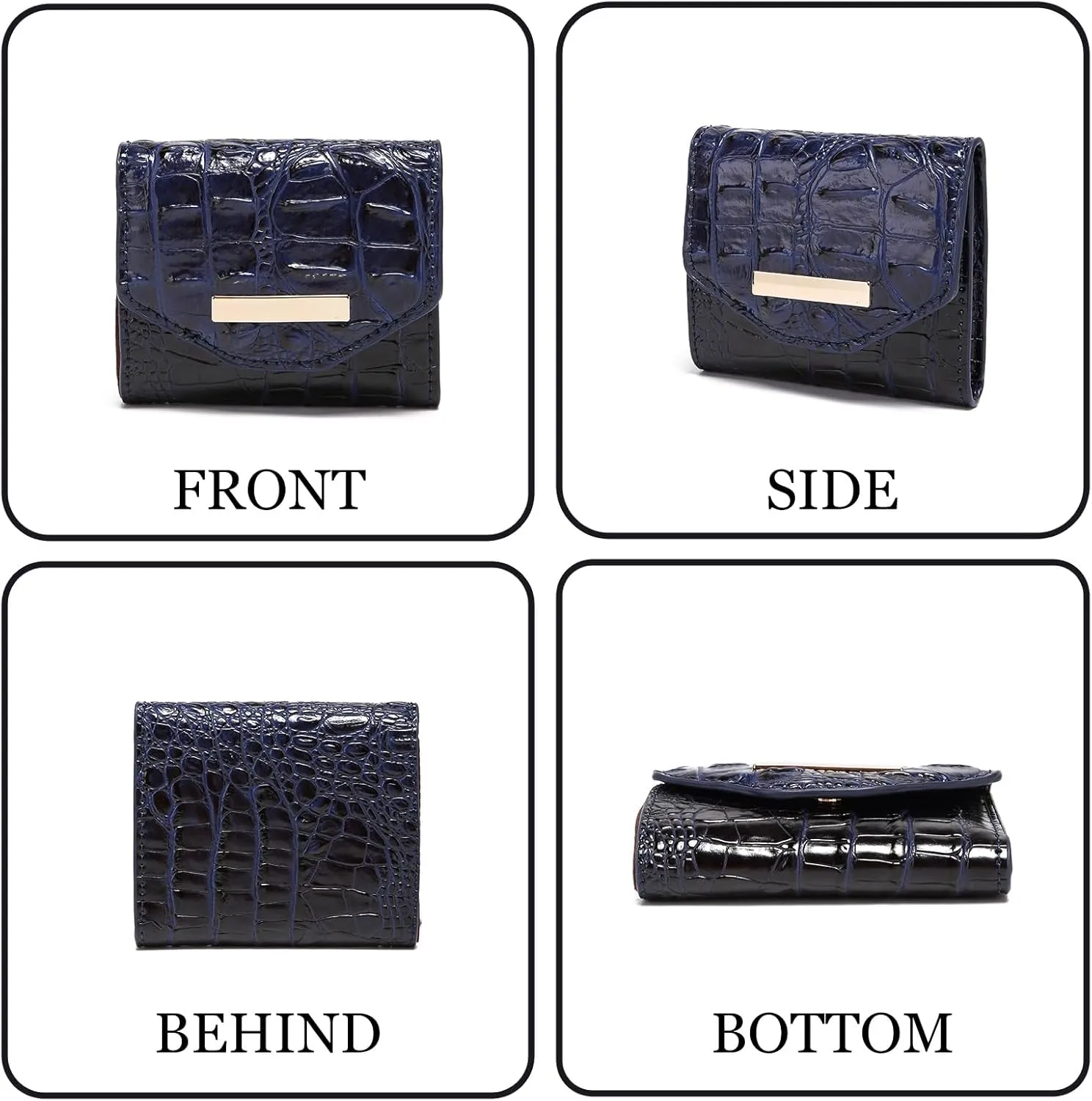 Crocodile Small Wallets Short Vintage Leather Credit Card Holder Luxury Clutch Mini Coin Purse for Women