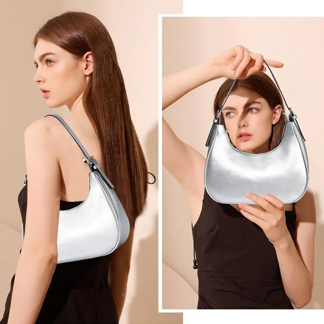 CROJUYI Small Crescent Shoulder Bags Purses for Women Retro Classic Clutch Hobo Tote Purse and Handbag Cute Crossbody Bags