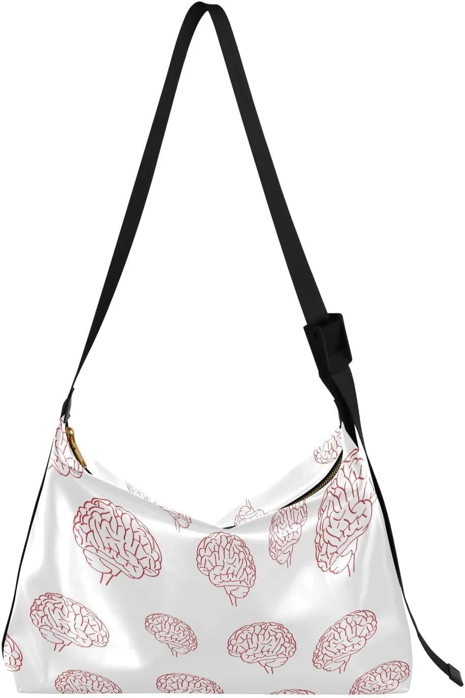 Crossbody Bag for Women Men Trendy Brain Red Leather Casual Hobo Shoulder Bags Purses with Adjustable Strap Fashion Large Sling Handbag