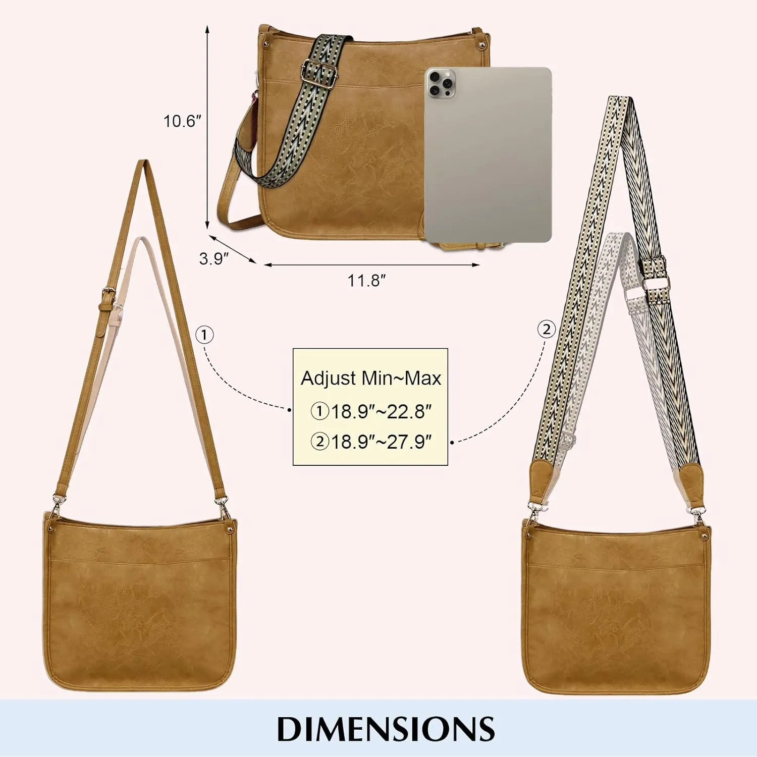 Crossbody Bags for Women Handbags Shoulder Bag with Adjustable Strap Women's Crossbody Purses Vegen Leather Hobo Bags
