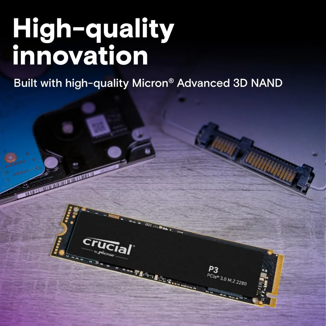 Crucial P3 1TB PCIe Gen3 3D NAND NVMe M.2 SSD, up to 3500MB/s - CT1000P3SSD8