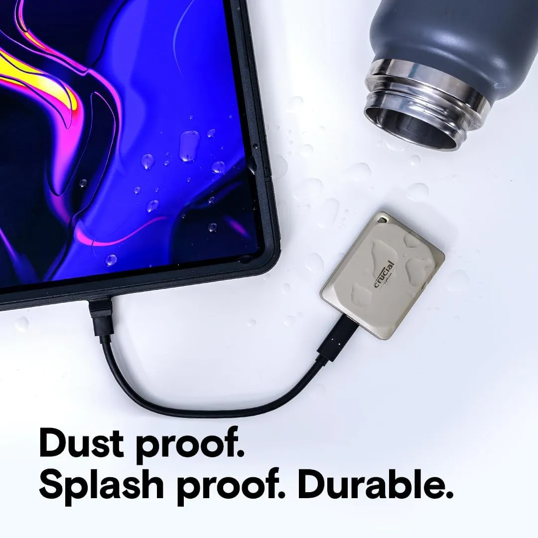 Crucial X9 Pro for Mac 1TB Portable SSD, Up to 1050MB/s Read/Write, 3.2 USB-C, External Solid State Drive, Optimized for Apple Devices, for Professional Creators, Light Gold - ‎CT1000X9PROMACSSD9B02