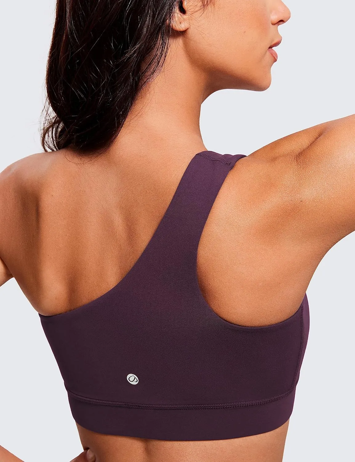 CRZ YOGA Butterluxe Womens One Shoulder Sports Bra - Sleeveless One Strap Low Impact Asymmetrical Workout Yoga Tops