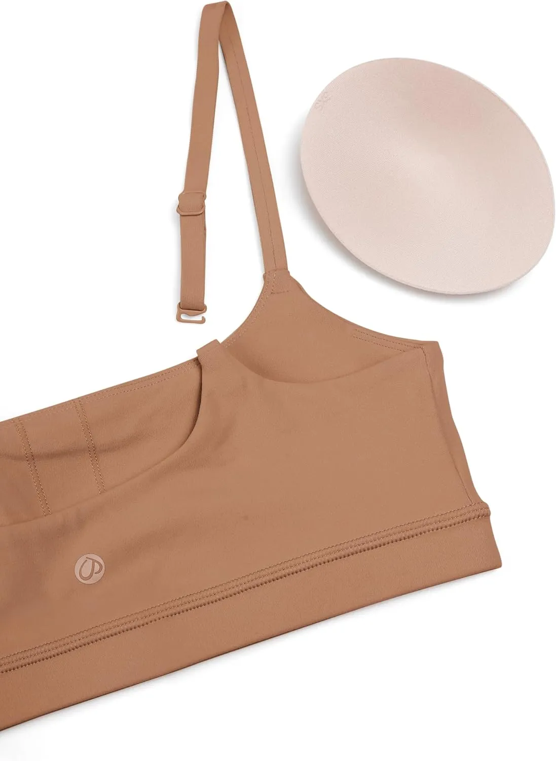 CRZ YOGA Womens Butterluxe Adjustable Spaghetti Strap Sports Bra - Scoop Neck Wireless Padded Yoga Workout Crop Top