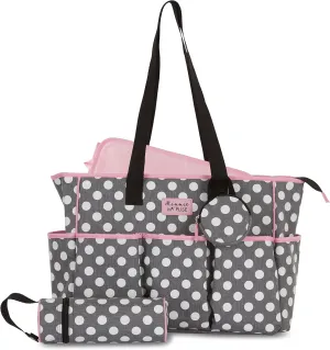 Cudlie Tote Diaper Bag and Changing Pad, Minnie Mouse Polka Dot Print Large