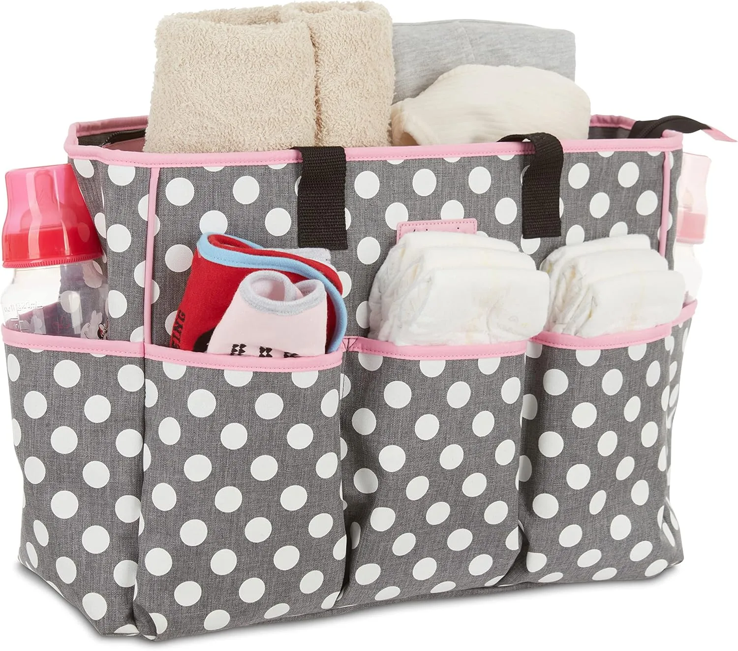 Cudlie Tote Diaper Bag and Changing Pad, Minnie Mouse Polka Dot Print Large