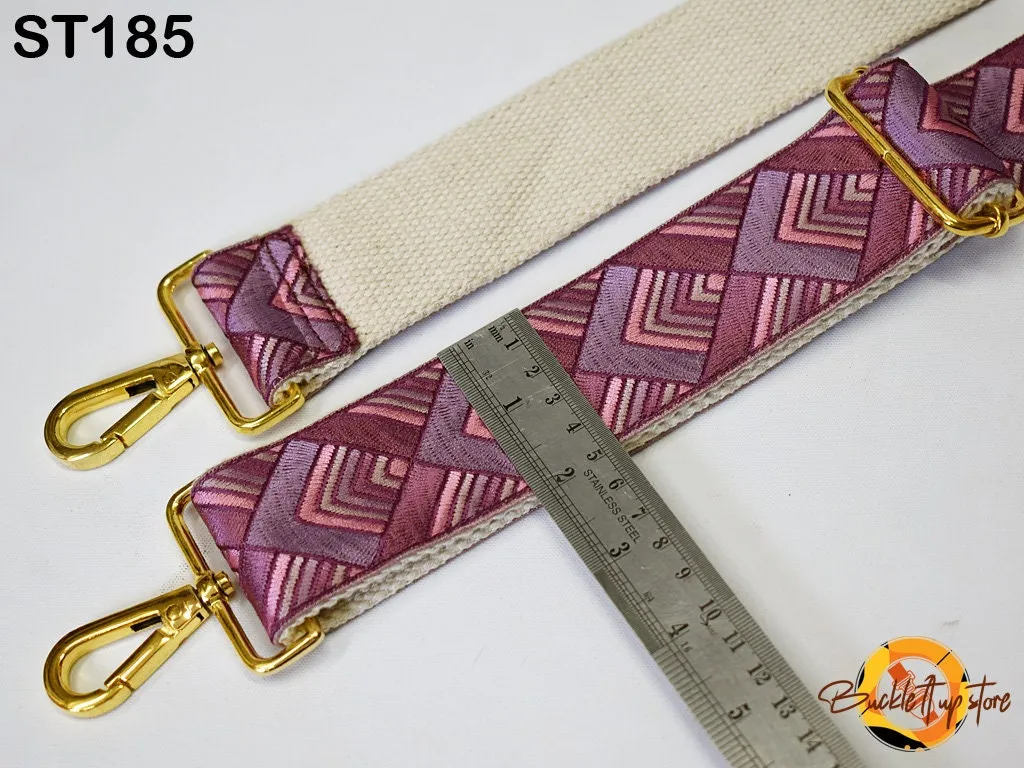 Custom Replacement Sling Bag Strap Purse Strap Embroidery Messenger Crossbody Strap Handbag Embroidered Canvas Strap Boho Guitar Strap Gift