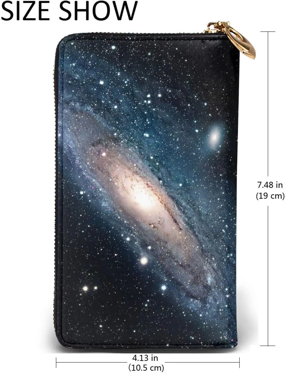 Custom Women Genuine Leather Wallets Personalized Photo Logo Image Text Credit Card Holder Organizer Ladies Purse Zipper Around Clutch Cash Pocket (Horizontal)
