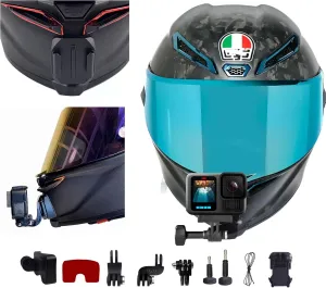 Customized Chin Mount for The AGV Pista GP RR,That Keeps The Camera Lens in The Center Position Compatible with GoPro Hero, Insta360, DJI, Adjustable Camera Bracketa