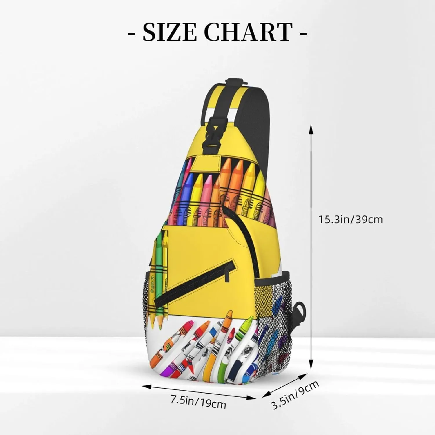 Cute Crayons Box Print Cross Chest Bag Diagonally Durable & Comfortable For Travel And Daily Use