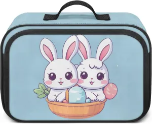 Cute Rabbit Easter Egg Mini Diaper Bag Purse Crossbody Diaper Bag with Pokcet Mini Diaper Bag Crossbody Storage Bin for Diapers Blue