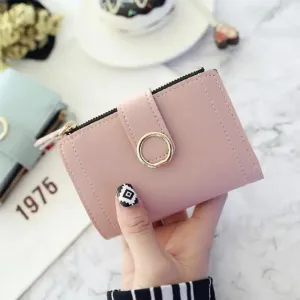 Cute Small Leather Purse For Women And Ladies Fashionable Card Bag Clutch Purse Money Clip Wallet For Females