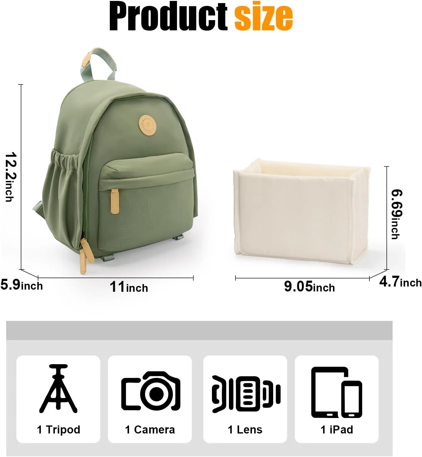 Cwatcun Camera Backpack Bag Small for Women，Stylish DSLR/SLR Camera Bag with Tripod Strap Laptop Compartment and Dividers Lightweight Photograhy Backpack Cute Case for Canon/Nikon/Sony Accessories