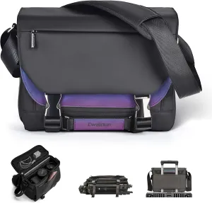 Cwatcun Waterproof Camera Crossbody Bag Compact Case, Digital Camera Messenger Bag for Men/Women, Travel Photography Purse for Canon, Nikon, Sony, Fuji DSLR/SLR/Mirrorless Cameras, Lens