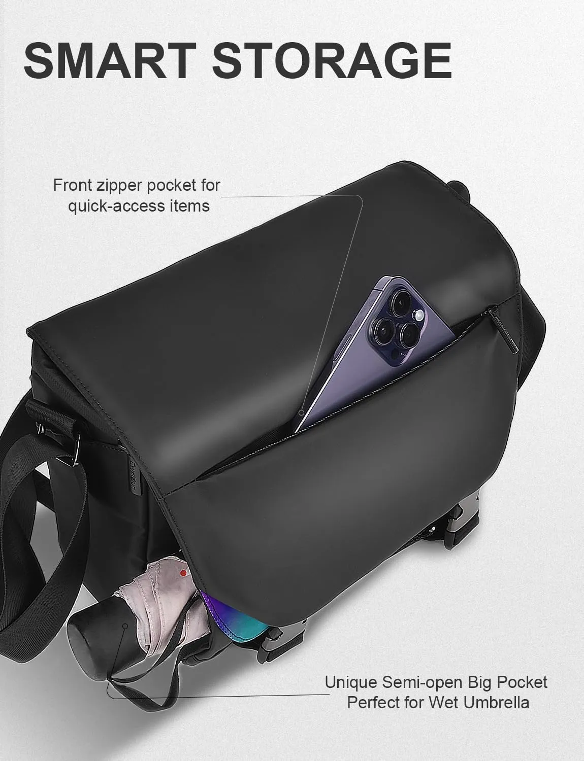 Cwatcun Waterproof Camera Crossbody Bag Compact Case, Digital Camera Messenger Bag for Men/Women, Travel Photography Purse for Canon, Nikon, Sony, Fuji DSLR/SLR/Mirrorless Cameras, Lens
