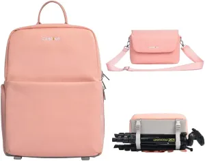 D75 Camera Backpack for Women Men Photographer Photography Bag Shock-Proof Water-Resist with Built-in Camera Shoulder Bag 14 Inch Lap Pocket Tod Holder for Nikon Canon Sony