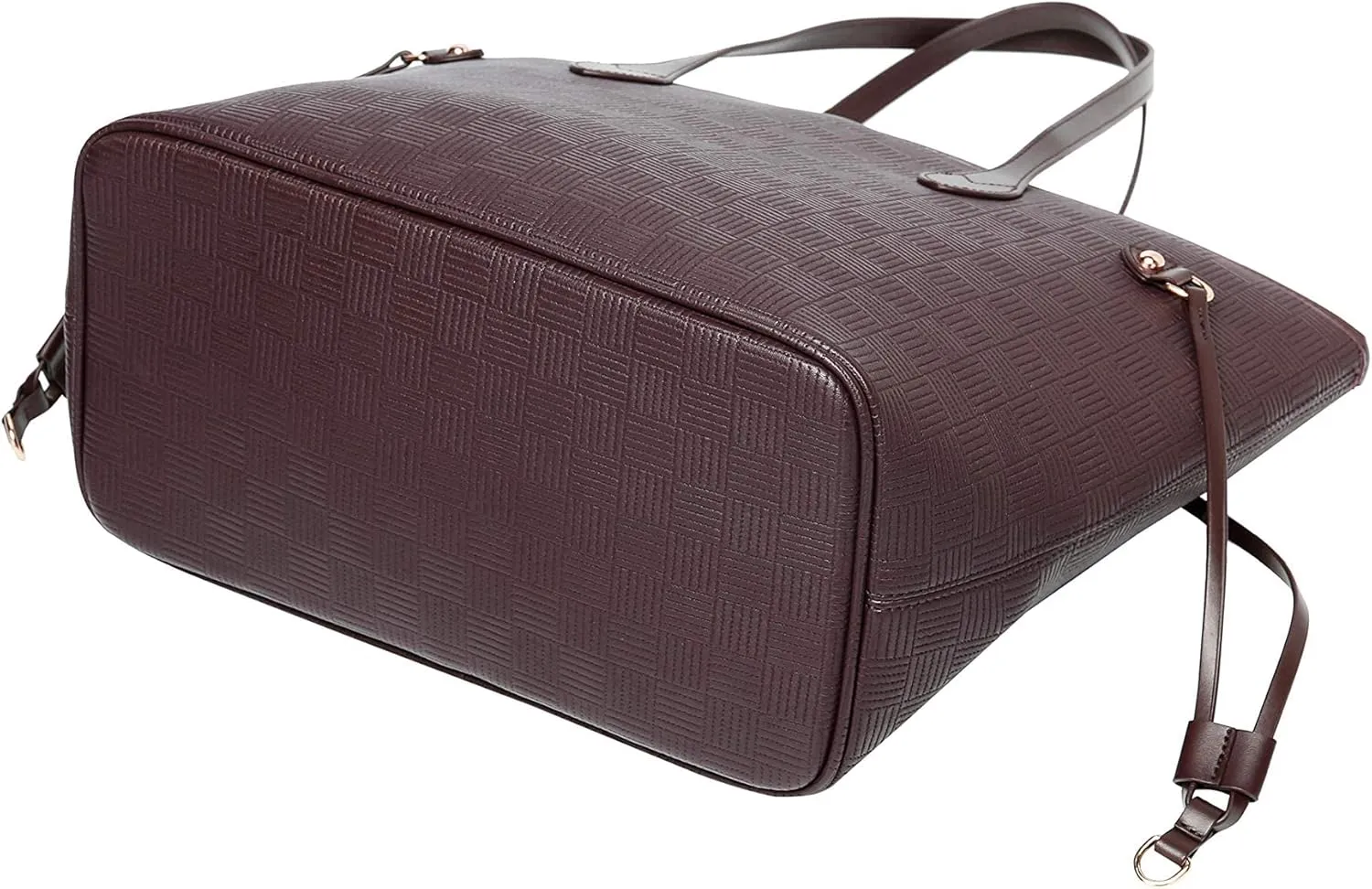 Daisy Rose Tote Shoulder Travel Bag & Matching Clutch PU Vegan Leather
