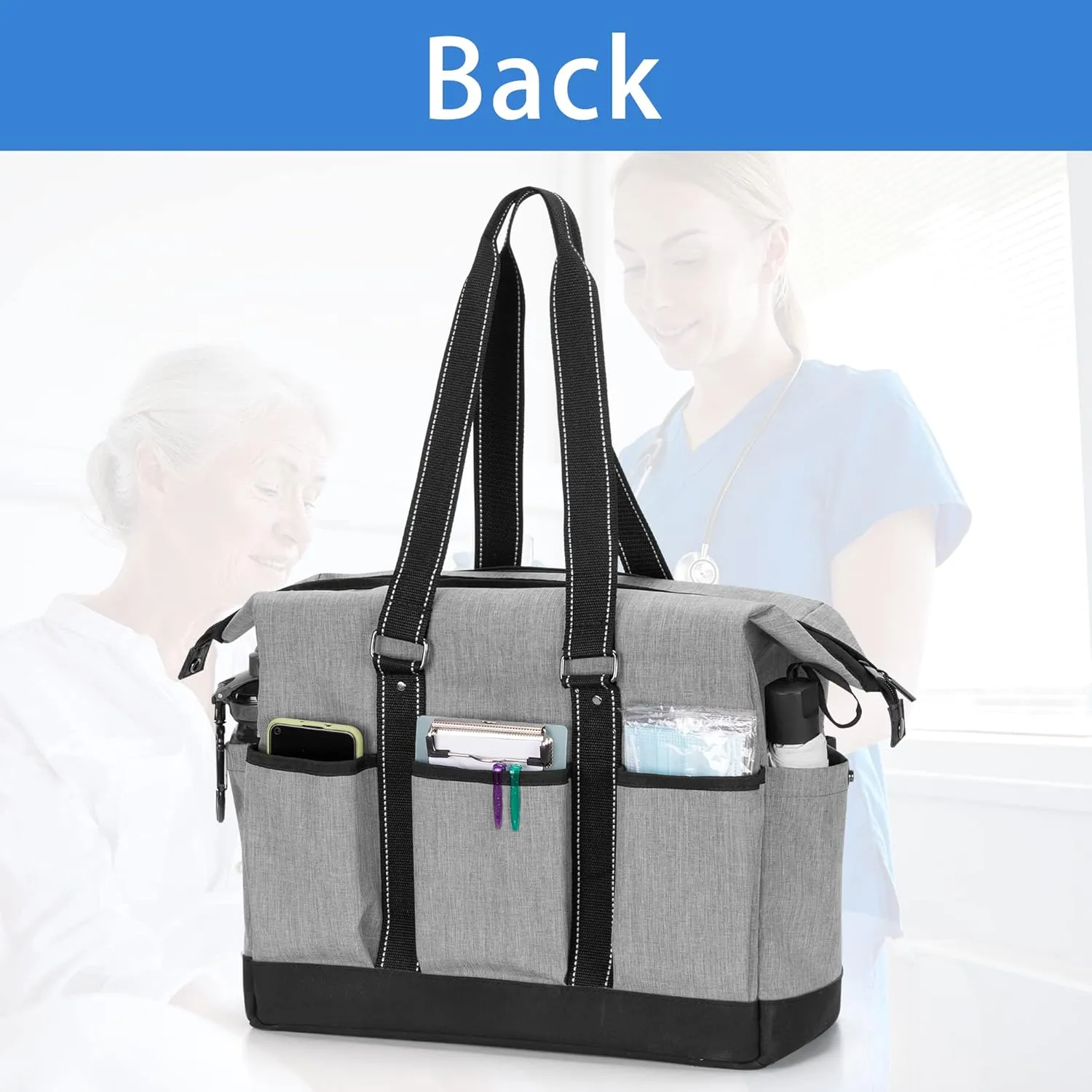Damero Nurse Bag with Laptop Sleeve for Work & Home Care, Medical Students