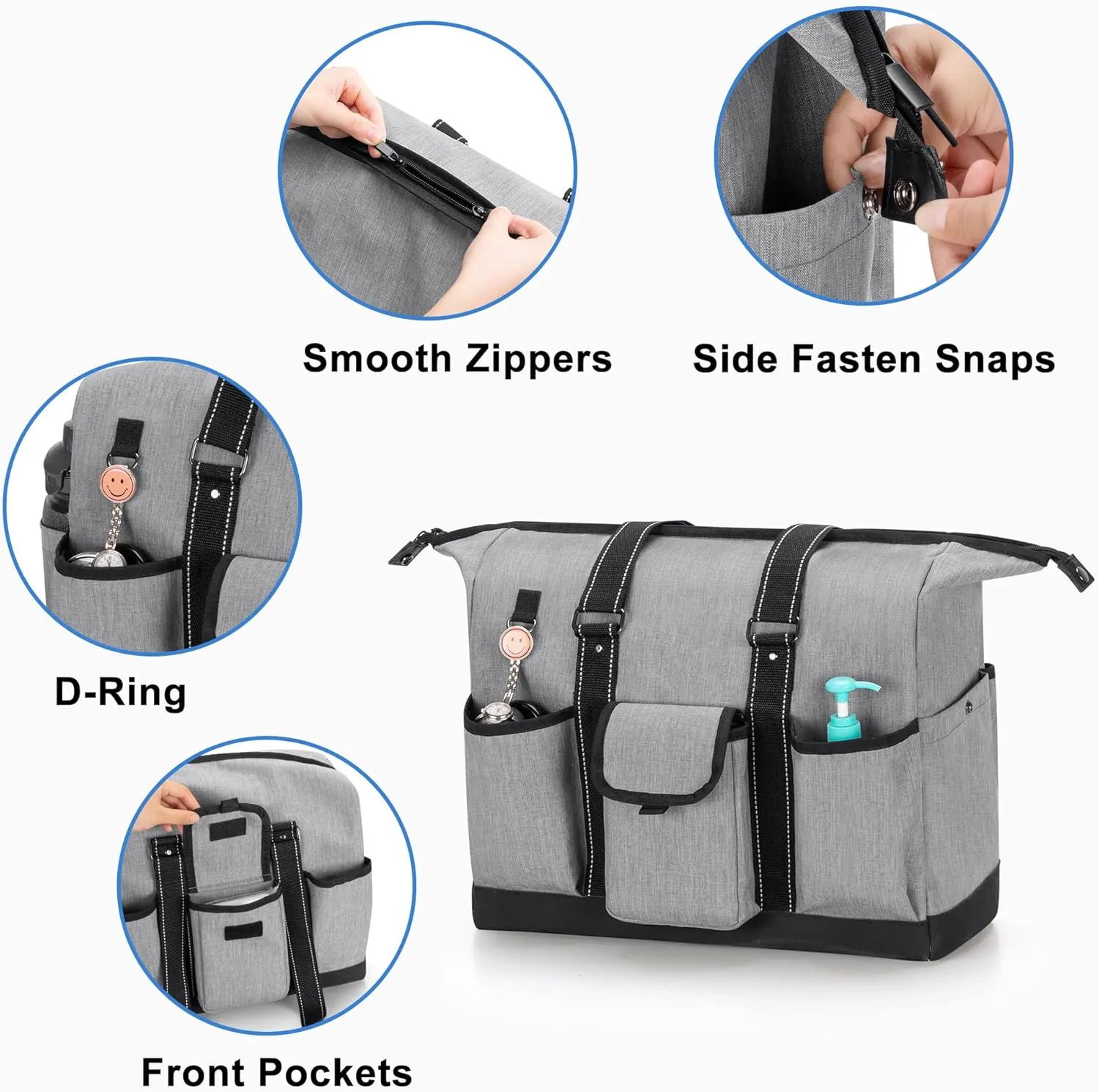 Damero Nurse Bag with Laptop Sleeve for Work & Home Care, Medical Students