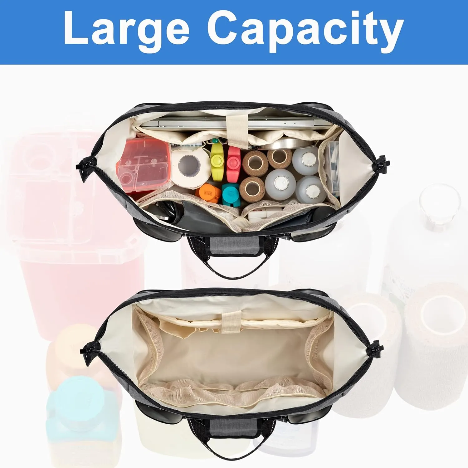 Damero Nurse Bag with Laptop Sleeve for Work & Home Care, Medical Students