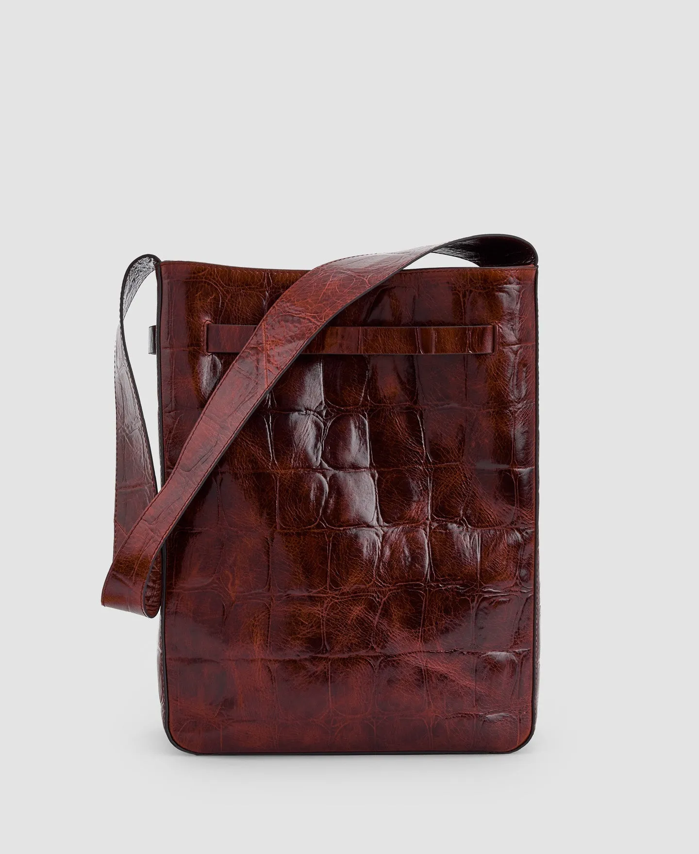 Dark Brown Leather Hobo Bag
