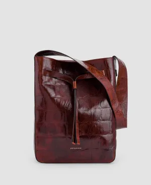 Dark Brown Leather Hobo Bag