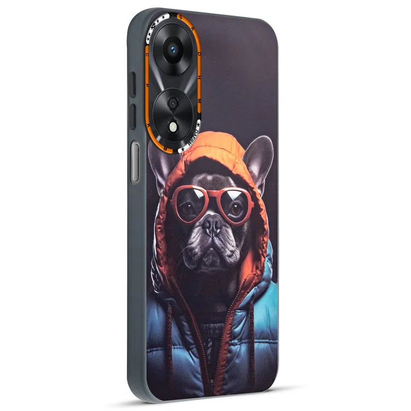 Dark Elegant Wild Creatures Printed Back Cases For Oppo A78 5G