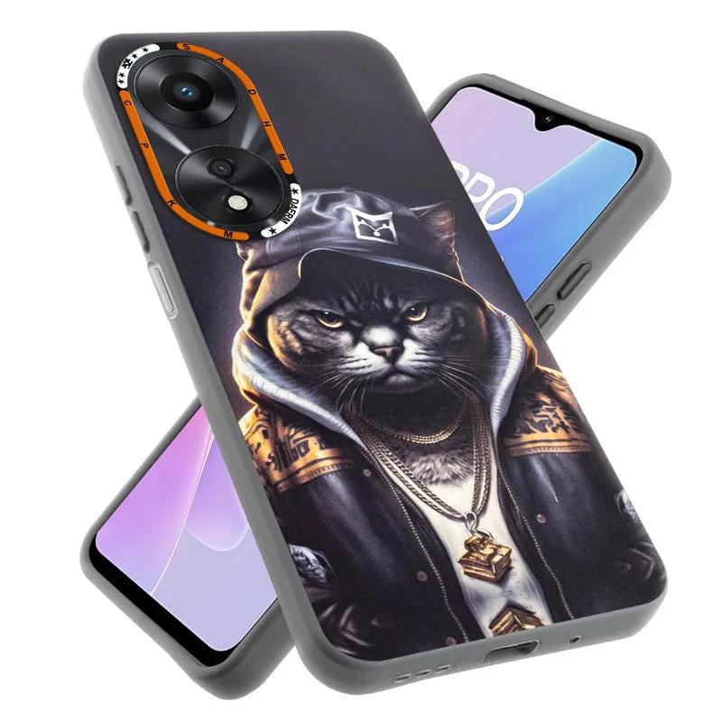 Dark Elegant Wild Creatures Printed Back Cases For Oppo A78 5G