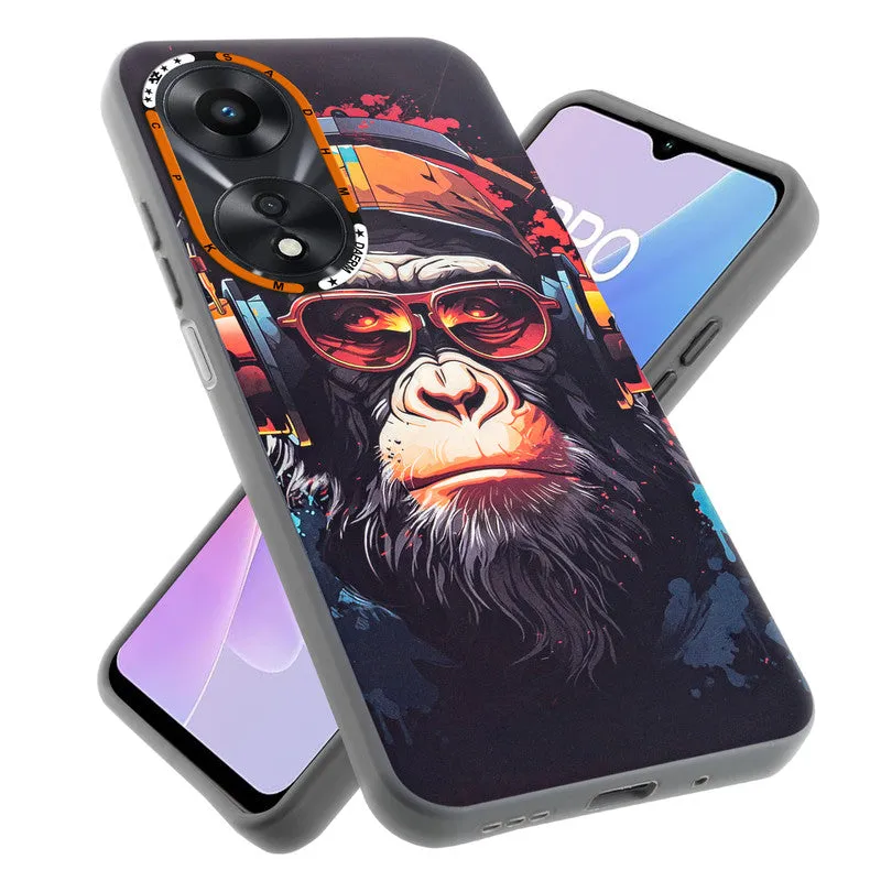 Dark Elegant Wild Creatures Printed Back Cases For Oppo A78 5G